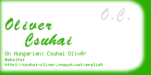 oliver csuhai business card